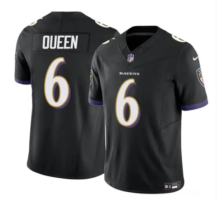 Men's Baltimore Ravens #6 Patrick Queen Black 2023 F.U.S.E. Vapor Limited Football Stitched Jersey